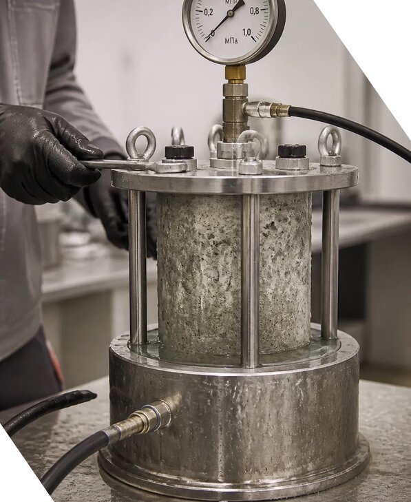 Лабораторное испытание бетона на водонепроницаемость в Миассе